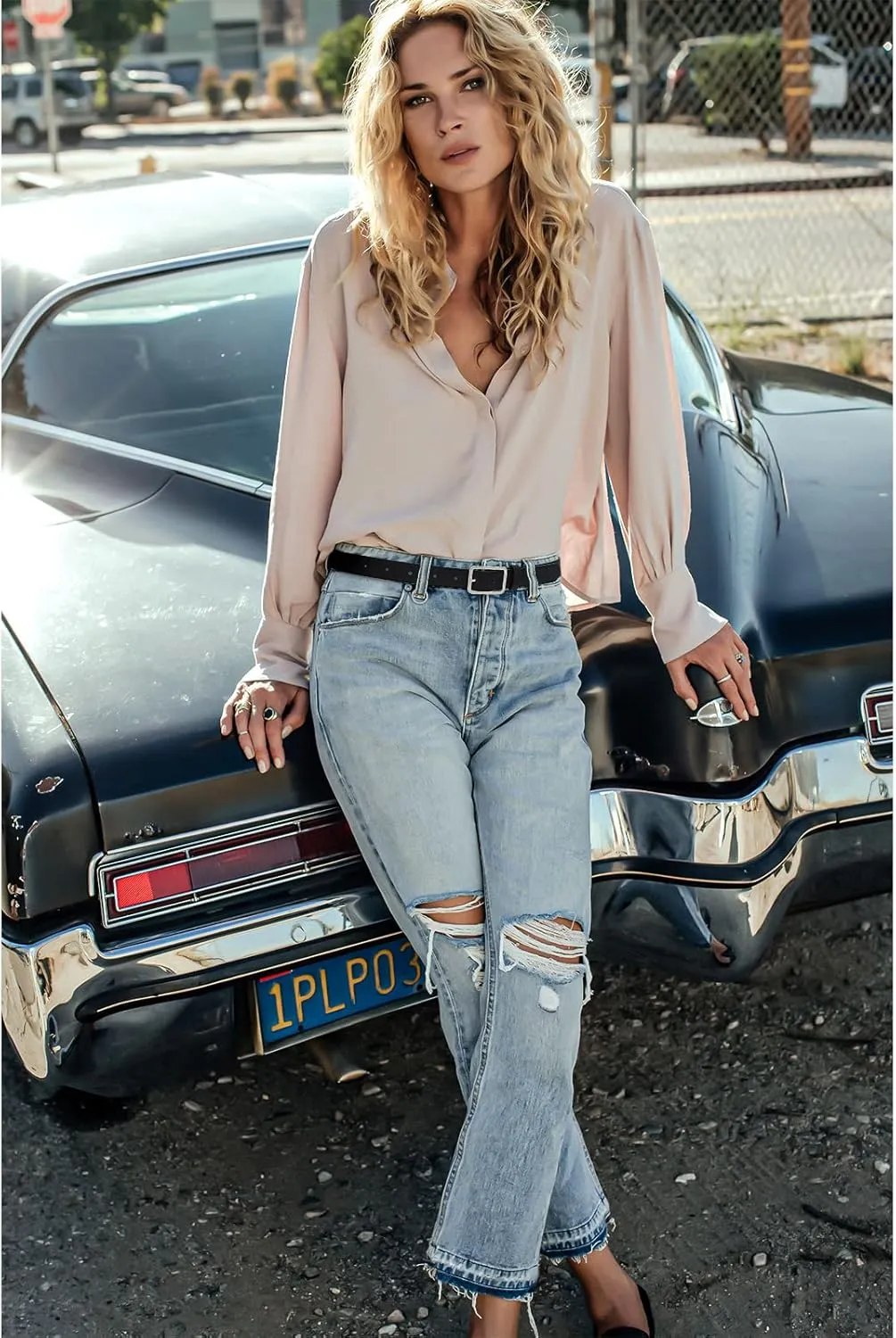 XZQTIVE Women Suede Belt Fashion Leather Belts With Silver Buckle Ladies Waist Belt For Jean Pant