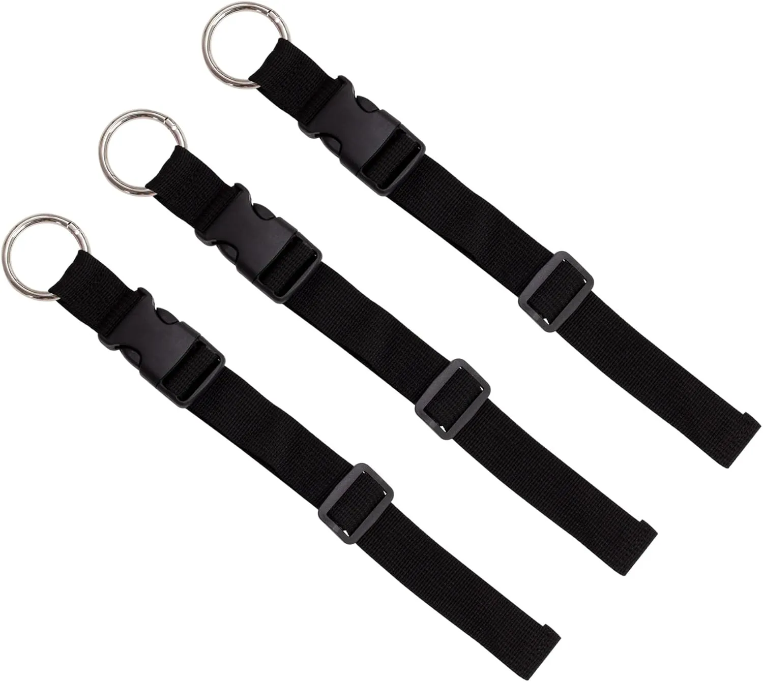 ZANQANO 3PCS Add a Bag Luggage Straps Jacket Gripper Heavy Duty Baggage Suitcase Belts Travel Accessories Adjustable, Black