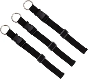 ZANQANO 3PCS Add a Bag Luggage Straps Jacket Gripper Heavy Duty Baggage Suitcase Belts Travel Accessories Adjustable, Black