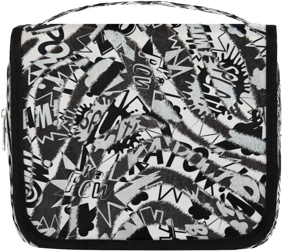 Zebras Pattern Hanging Travel Toiletry Bag Cosmetic Bag Portable Wash Bag with Hook for Bathroom Accessories Toiletries Cosmetics